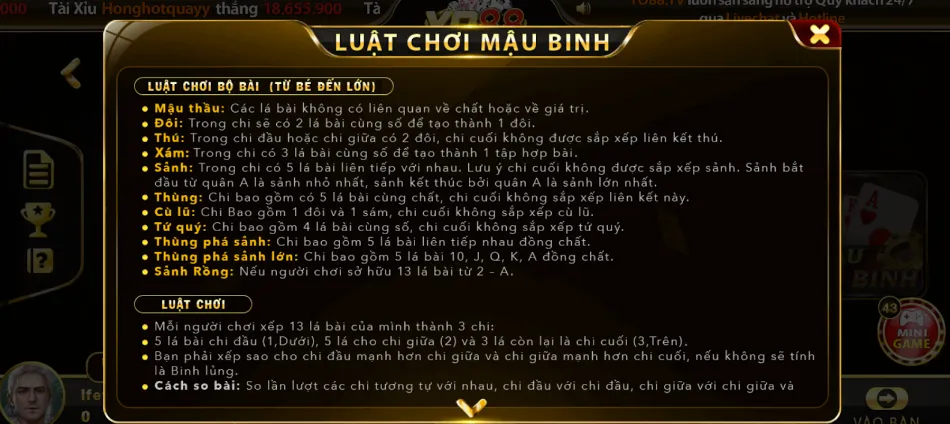 Nắm bắt luật chơi Mậu Binh trước khi thử thách 